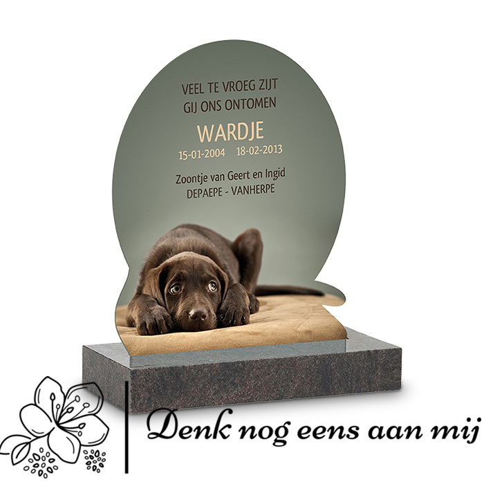 Fogla met liggend hondje