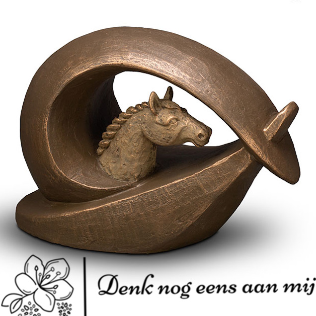 Keramische dierenurn brons- Paard