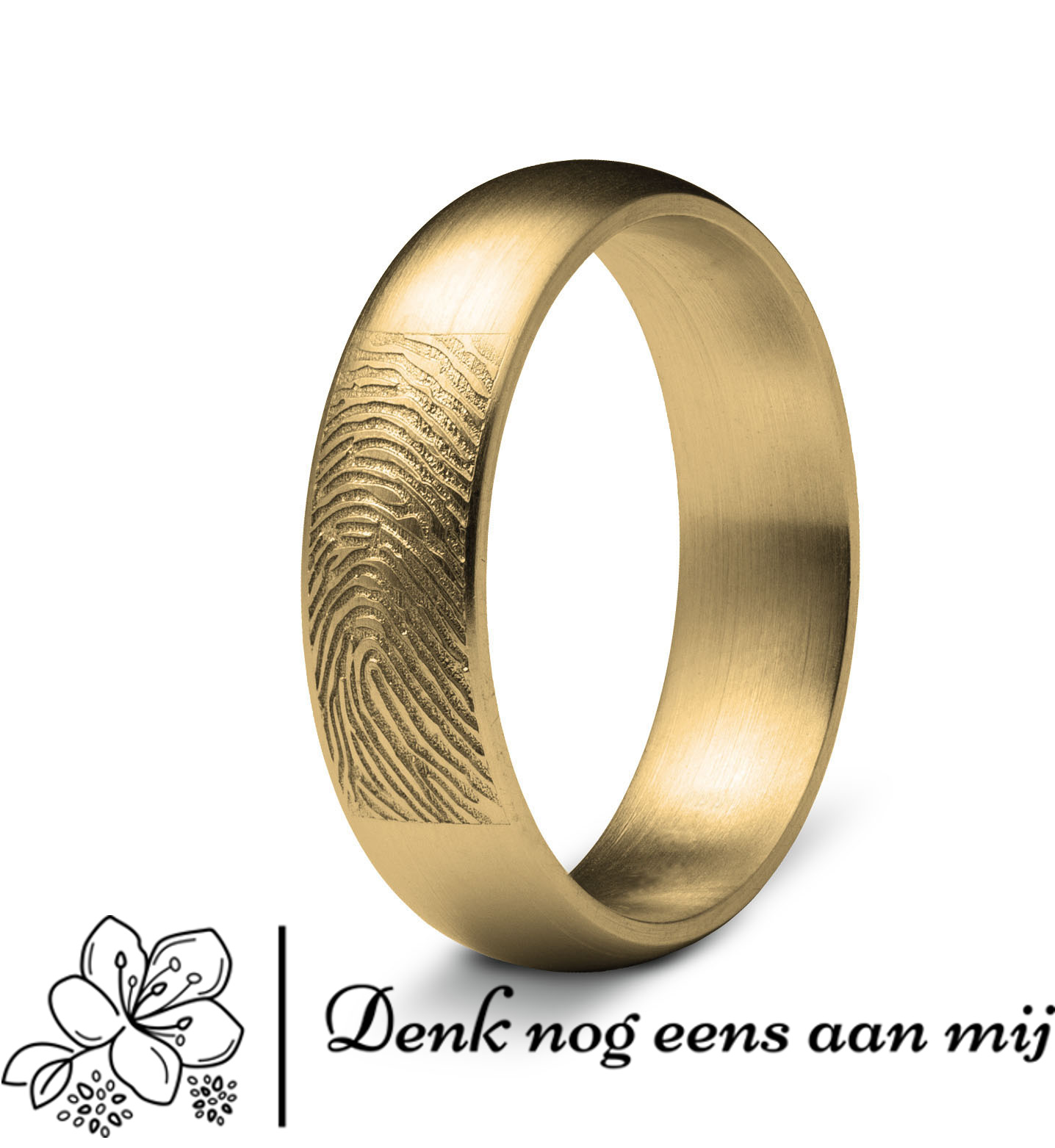 Ring mat met fingerprint - 14K Goud