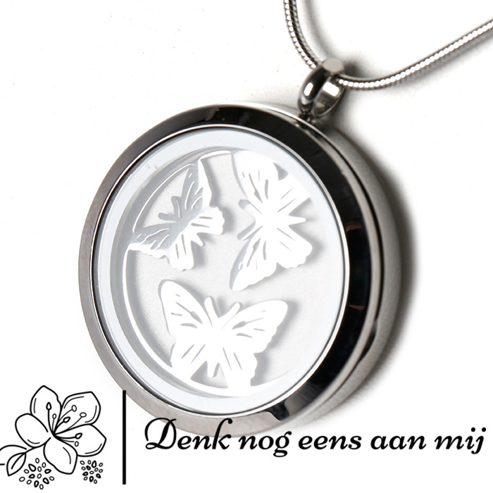 Ashanger staal vlinder - incl. stalen ketting