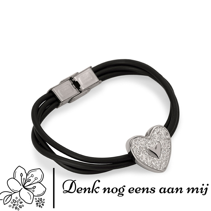 Armband in silicone met hart
