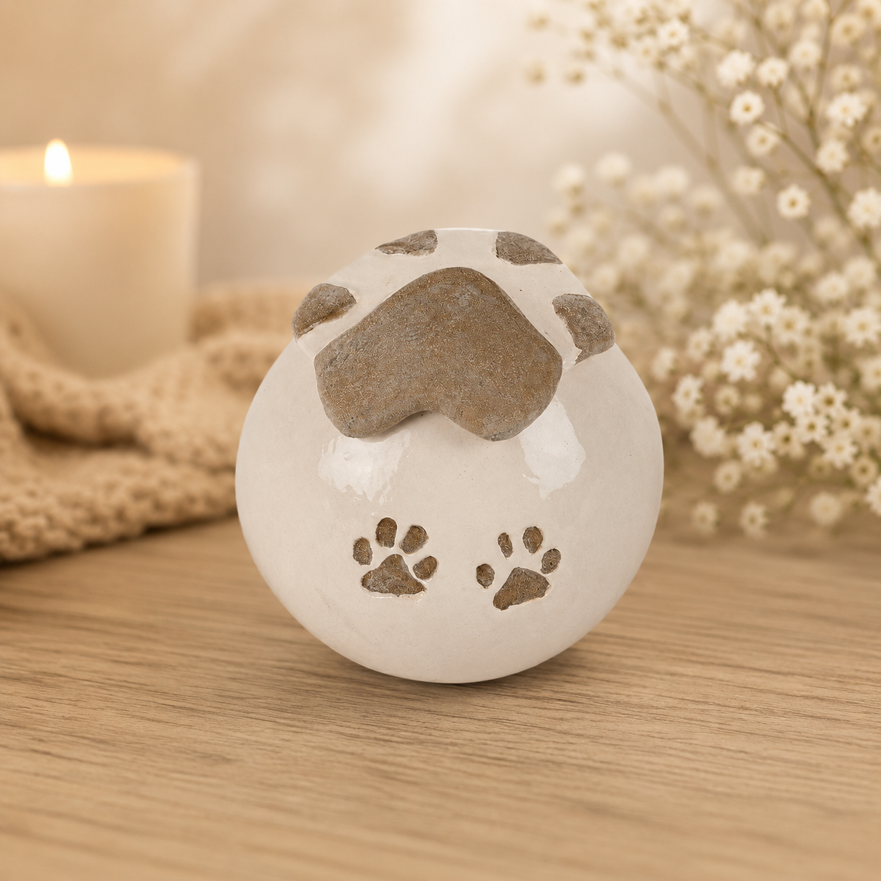 Dierenurn met hondenpoot