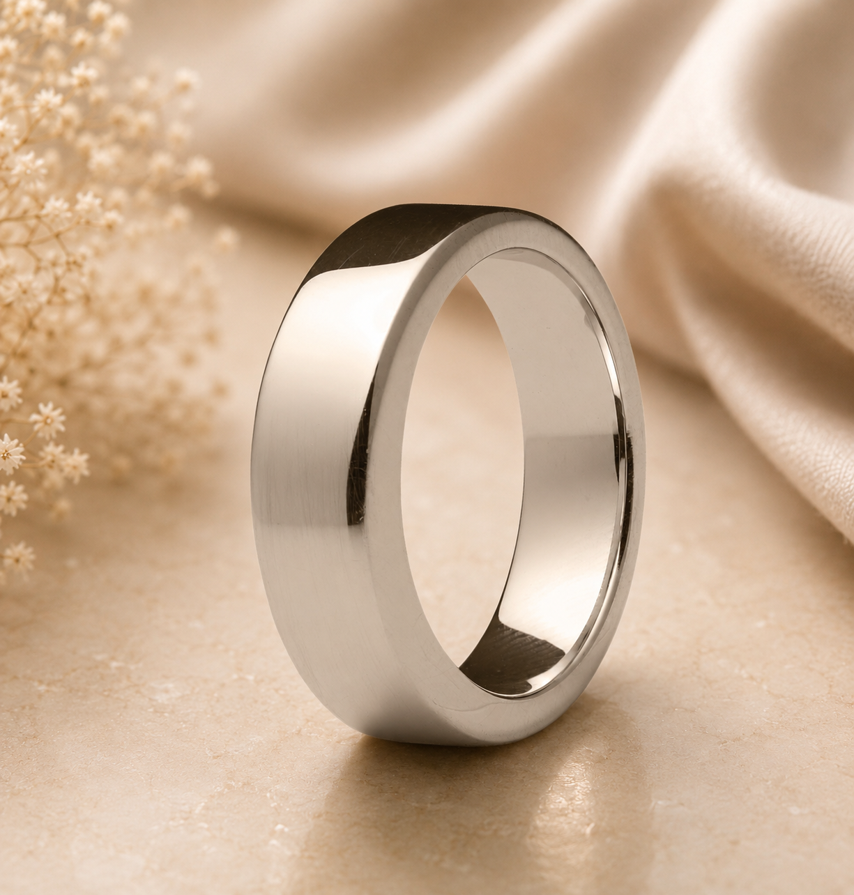 Asring Glans 14K Witgoud – Elegant Herinneringssieraad