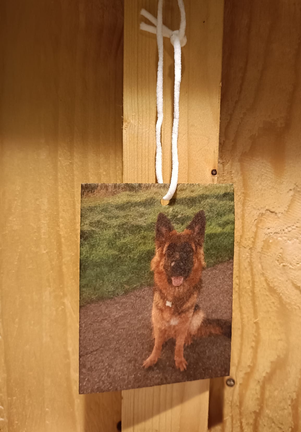 Autohanger met foto en favoriete geur