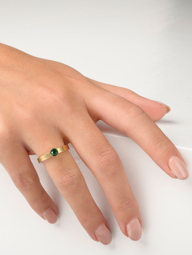 Augustus Birthstone ring verguld
