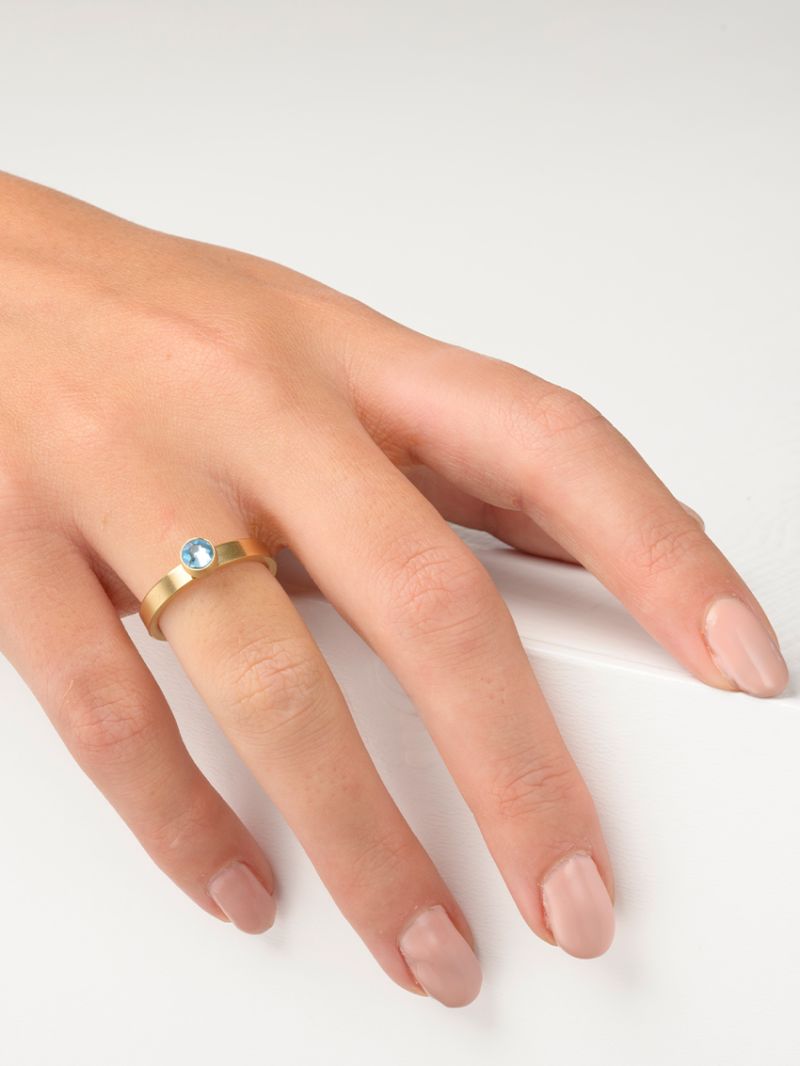 Maart Birthstone ring verguld