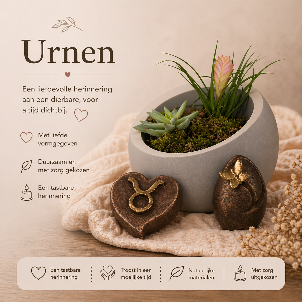 Urnen voor mensen met stijlvolle herinneringsurnen als tastbare herinnering aan een dierbare