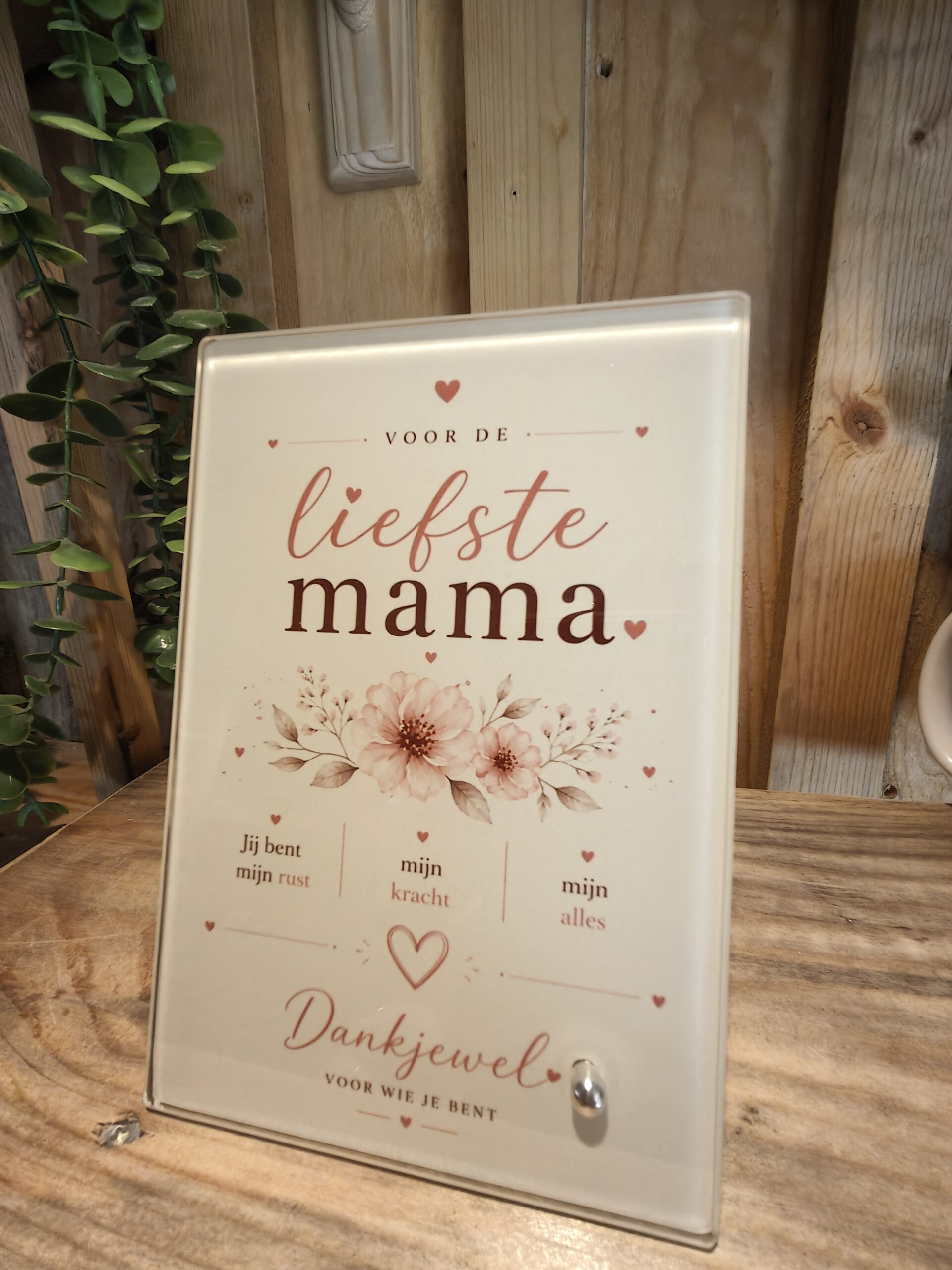 Glasframe Liefste Mama 11x16 cm – Persoonlijk cadeau voor moeder