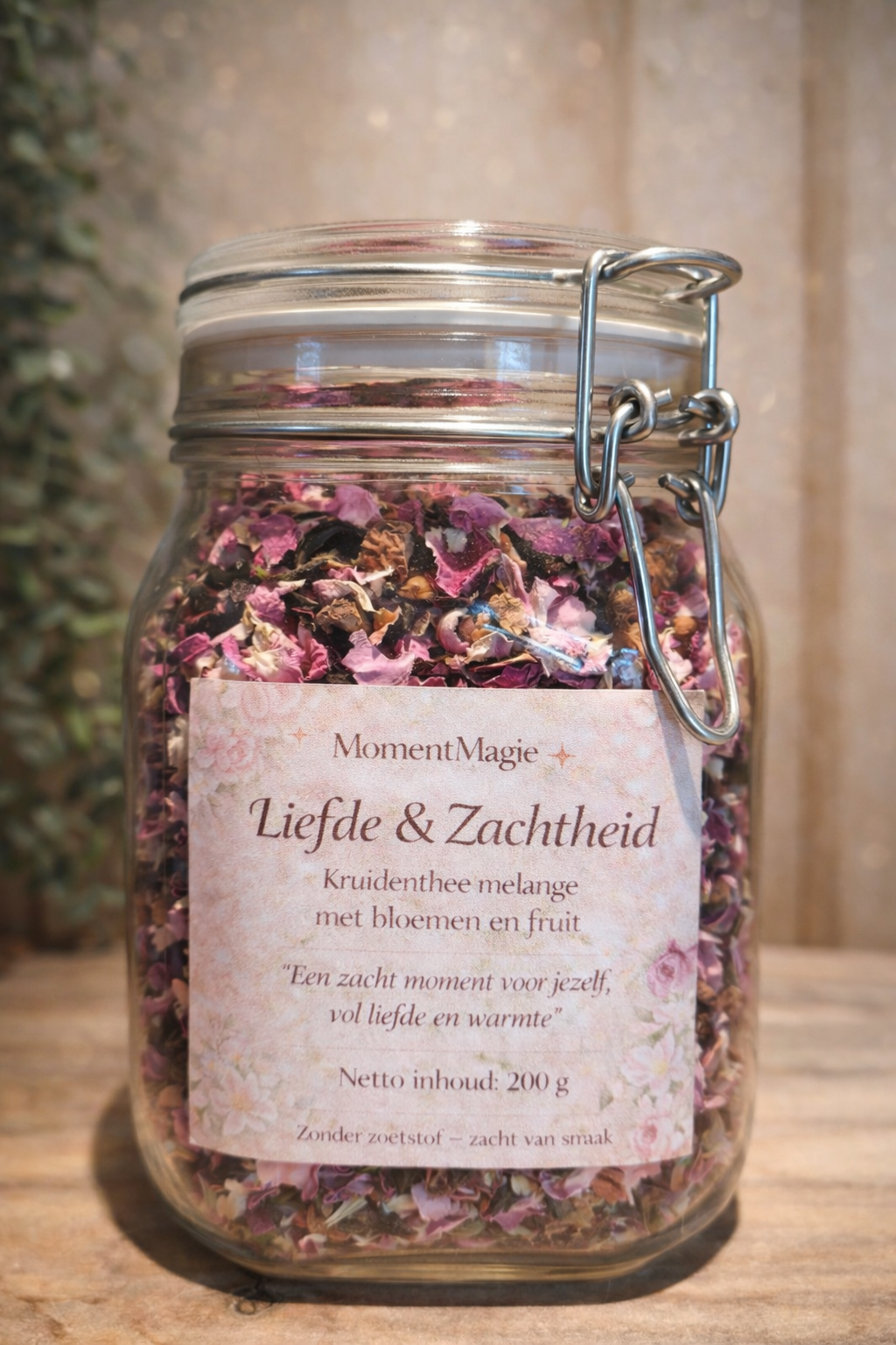 Liefde & Zachtheid – Losse Thee (200g Weckpot)